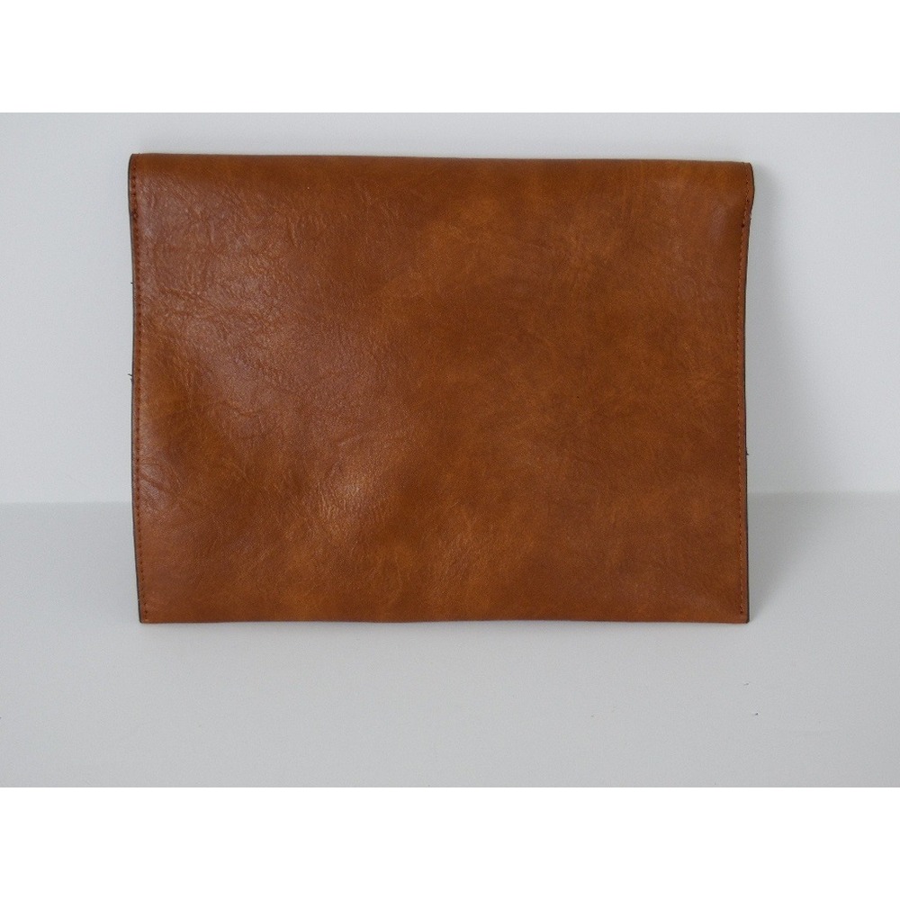 Charleston Bags Brown Leather Envelope Clutch Purse Bag with Tassel Boho Western - Picture 2 of 9